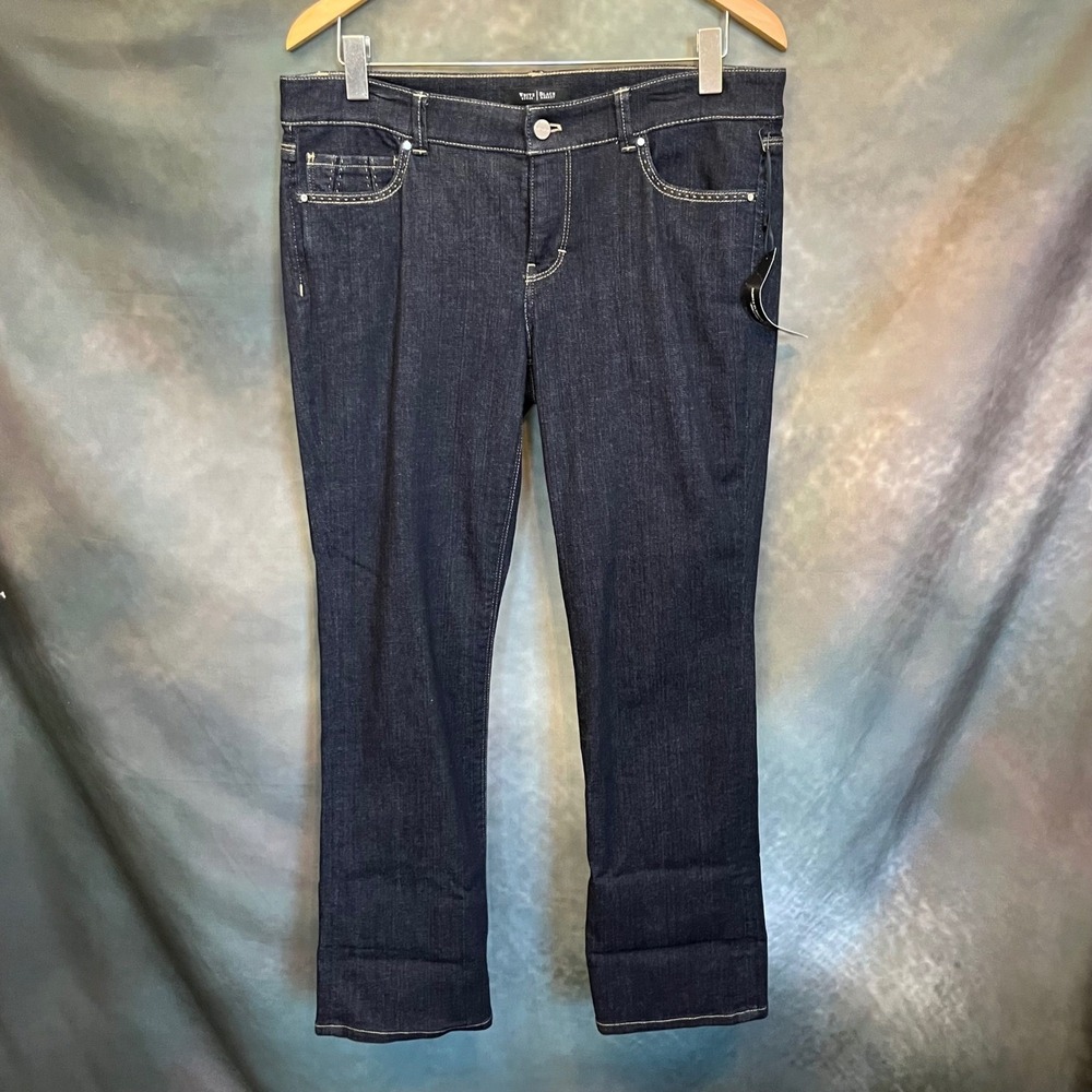 White House Black Market Noir Ankle Jeans Dark Wash‎ Size 10 Bootcut